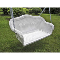 International Caravan Chelsea Wicker Hanging Porch Swing - White