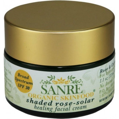 SanRe Organic Skinfood - Shaded Rose - Organic Rose and Coconut Healing Day Cream For Irritated/Psoriasis and/or Eczema Prone Skin - SPF 30