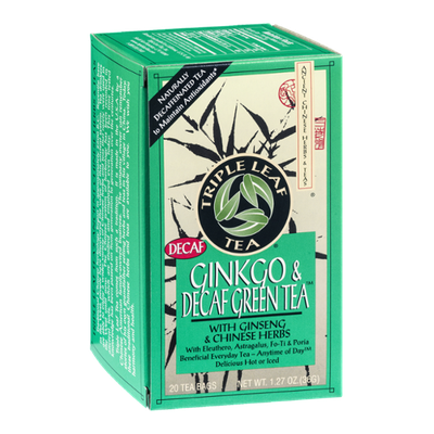 Triple Leaf Tea Ginkgo & Decaf Green Tea - 20 CT