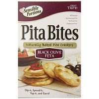 Sensible Portions Pita Crackers, Black Olive & Feta, 5 Ounce Box (Pack of 12)