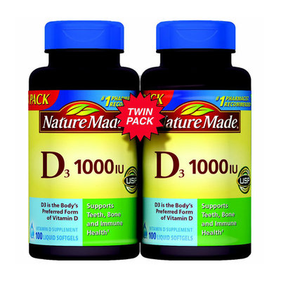 Nature Made Vitamin D3 1000 IU Supplement Liquid Softgels