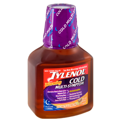 Tylenol® Cold Multi Symptom Warming Honey Lemon Nighttime Pain Reliever Liquid