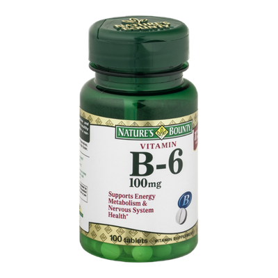 Nature's Bounty Vitamin B-6 100 mg Tablets - 100 CT