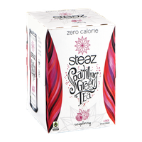 Steaz Zero Calorie Sparkling Green Tea Raspberry - 4 CT