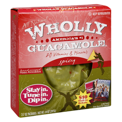 Wholly Guacamole Spicy All Natural Hand-Scooped Hass Avocados