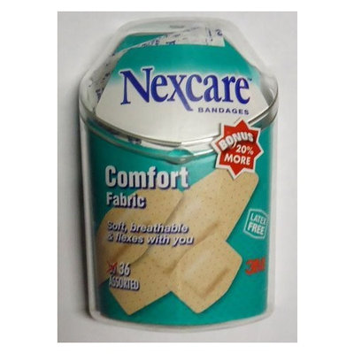 3M Nexcare Comfort Fabric Bandages (3 Assorted Sizes), 36 ct