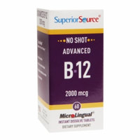 Superior Source - No Shot Advanced B12 Instant Dissolve 2000 mcg. - 60 Tablets