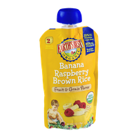 Earth's Best Organic Stage 2 Banana Raspberry Brown Rice Fruit & Grain Puree