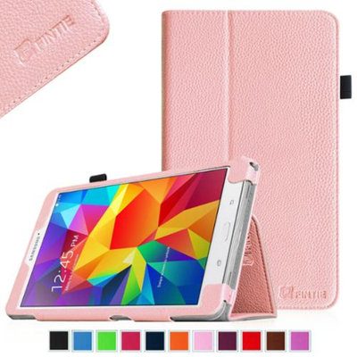 Fintie Folio Premium Vegan Leather Case Cover for Samsung Tab 4 7.0 7-Inch Tablet, Pink