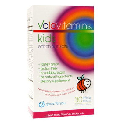 VoloVitamins Kids Multivitamin Stick Packs, Mixed Berry, 30 ea
