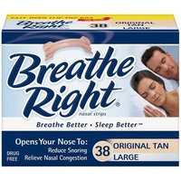 Breathe Right Nasal Strips, Large, Tan, 38-Count Boxes (Pack of 2)