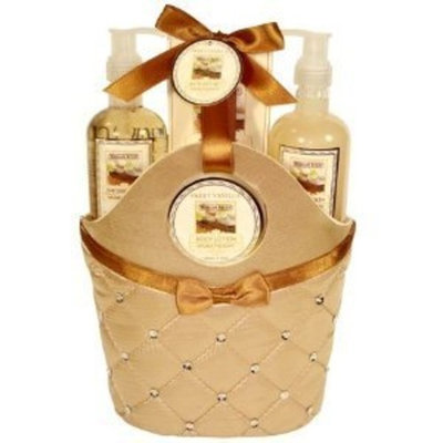Morgan Avery Bath and Body Satin Rhinestone Bag Gift Set, Sweet Vanilla