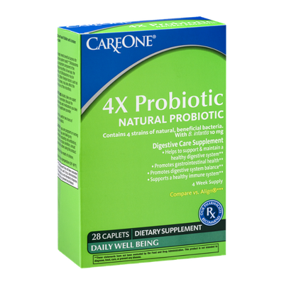 CareOne 4X Probiotic Caplets - 28 CT