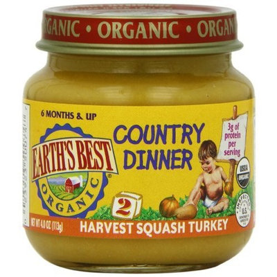 Earth's Best Organic Country Dinner Baby Food, Harvest Squash Turkey, 4 Ounce
