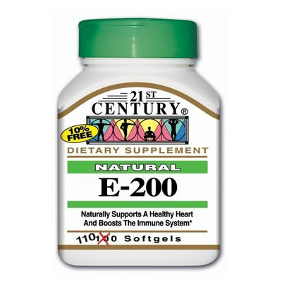 21st Century E 200 I.U. Natural (D-Alpha) Softgels, 110 Count (Pack of 2)