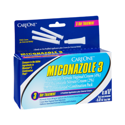 CareOne Miconazole 3 Viginal Antifungal 3 Day Treatment Combination Pack