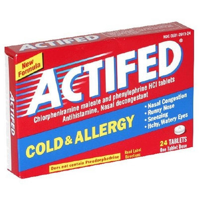 Actifed Cold & Allergy Relief Tablets, 24-Count Tablets (Pack of 3)
