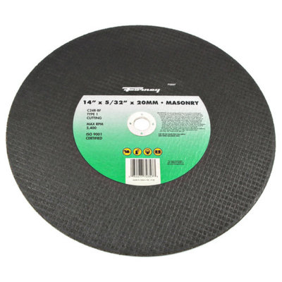 Forney 72357 Chop Saw Blade Type 1 High Speed Masonry with 20-Millimeter Arbor C24R-BF 14-Inch-by-5/