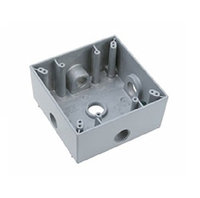 Legrand P & S WPB262 2-Gang Weatherproof Box, 5-Hole 1/2, Gray