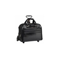 Mcklein McKlien 86605 Midway 86605- Black Leather Fly-Through Checkpoint-Friendly 17 inch Detachable Wheeled Laptop Case