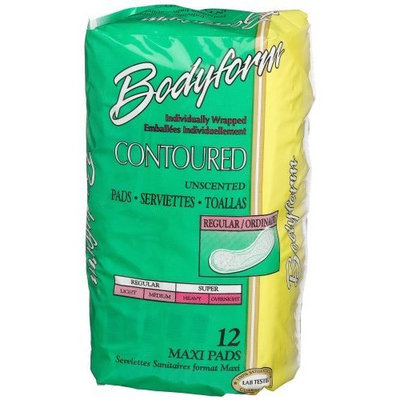 Bodyform Contoured Regular Maxi Pads, 12-Count Package (Pack of 36)