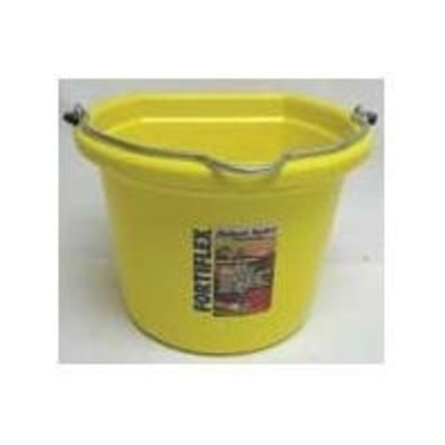 Fortiflex Flat Back Feed Bucket for Dogs/Cats and Small Animals, 8-Quart, Mellow Yellow