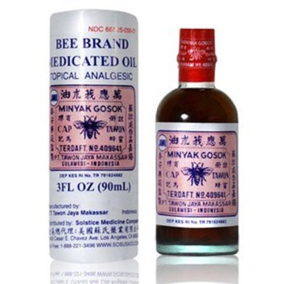 Bee Brand Medicated Oil Topical Analgesic 2 0z - 30 ml Bottle