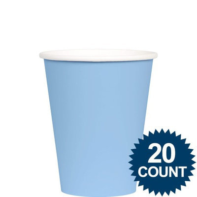 Amscan 68015.108 9 oz. Pastel Blue Creme Plastic Paper Cup - Pack of 120