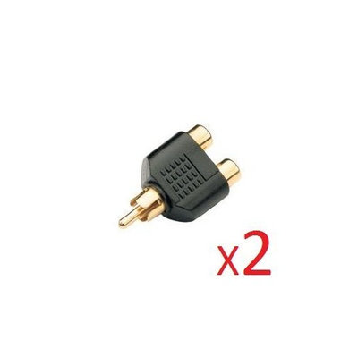 Wired Up Wired-Up 2 X GOLD 1 to 2 RCA PHONO AV AUDIO VIDEO Y SPLITTER ADAPTER (quantity 2)