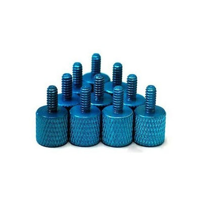 Chappell Hill Blue Anodized Aluminum PC Case Thumbscrews (Pack of 10)