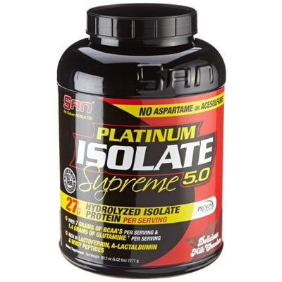 San Nutrition SAN Platinum Isolate Supreme, Delicious Milk Chocolate, 5 Pound