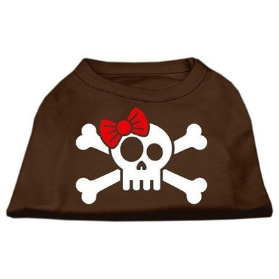 Ahi Skull Crossbone Bow Screen Print Shirt Brown XL (16)