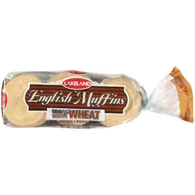 Lakeland 100% Whole Wheat English Muffins, 12 oz