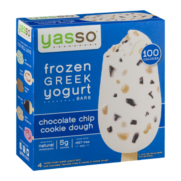Yasso Frozen Greek Yogurt Bars Chocolate Chip Cookie Dough - 4 CT