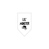 Ahi Lil Monster Screen Print Bandana White Large