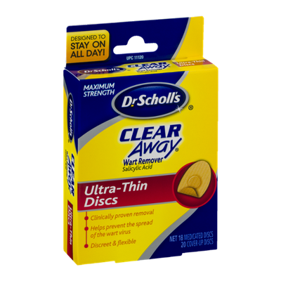 Dr. Scholl's Clear Away Wart Remover Ultra Thin Medicated Discs - 18 CT