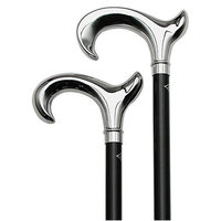 gracehealthcare Shiny Chrome Black Cane Beechwood Handle -Affordable Gift! Item #DHAR-9763200