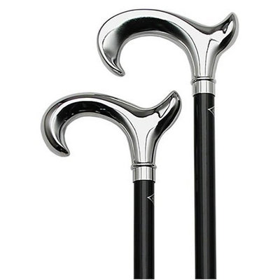 gracehealthcare Shiny Chrome Black Cane Beechwood Handle -Affordable Gift! Item #DHAR-9763200