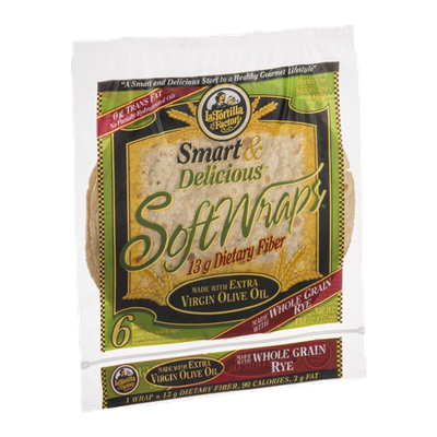 La Tortilla Factory Smart & Delicious Soft Wraps Whole Grain Rye - 6 CT