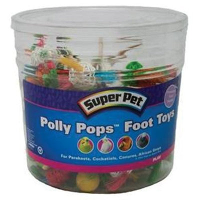 Super Pet 60-Piece Polly Pops Foot Toys Bucket, Assorted
