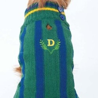 Fashion Pet (Ethical) DFH570BMD Ivy League Dog Sweater, Medium, Blue
