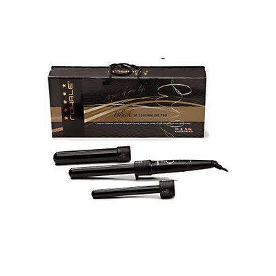 Royale 3P Black Interchabgeable Barrels Curling Iron Set Tourmaline Ceramic 3 in 1 - 19mm (3/4