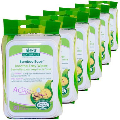 Aleva Naturals Bamboo Baby Nose n' Blow Wipes, 30 sheets, 6 count
