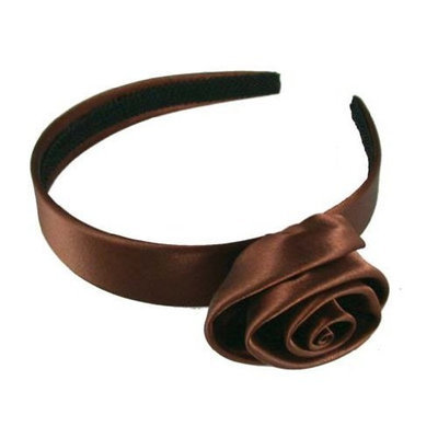 Smoothies Satin Headband Rosette-Brown 01403