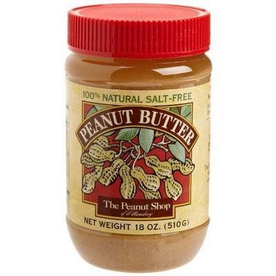 The Peanut Shop of Williamsburg Peanut Butter, Unsalted Smooth, 18-Ounce Plastic Jars (Pack of 4)