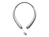 LG Tone Infinim HBS-910 Headset - Earphones with mic - in-ear - behind-the-neck mount - wireless - Bluetooth - silver