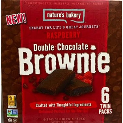 Nature's Bakery Raspberry Double Chocolate Brownie 6-2oz twin packs 2 Pack