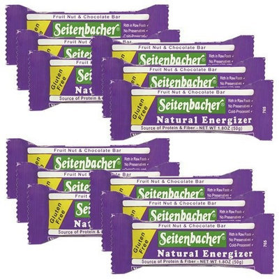 Seitenbacher Gluten Free, Natural Energizer Bar, Delicious Fruit, Nut & Chocolate Snack, 1.8-Ounce Bars (Pack of 12)