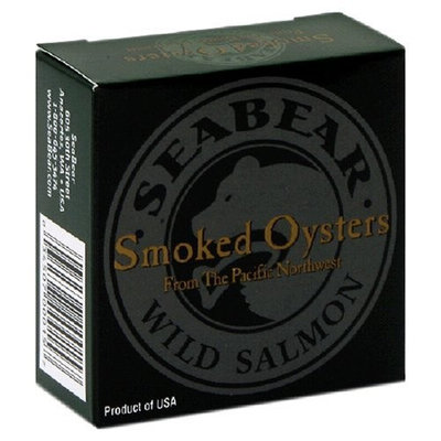 SeaBear Smoked Pacific Oysters, 3-Ounce Units (Pack of 4)