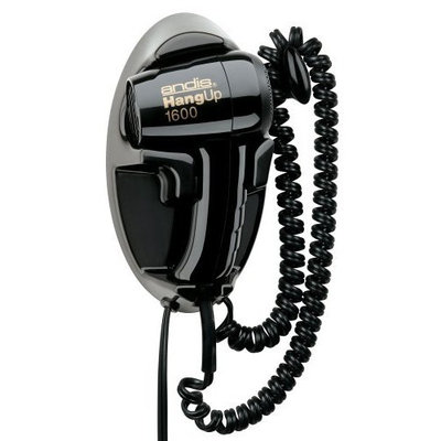 Andis 30220 Hangup 1600W Hair Dryer with Cord Hanger, Black